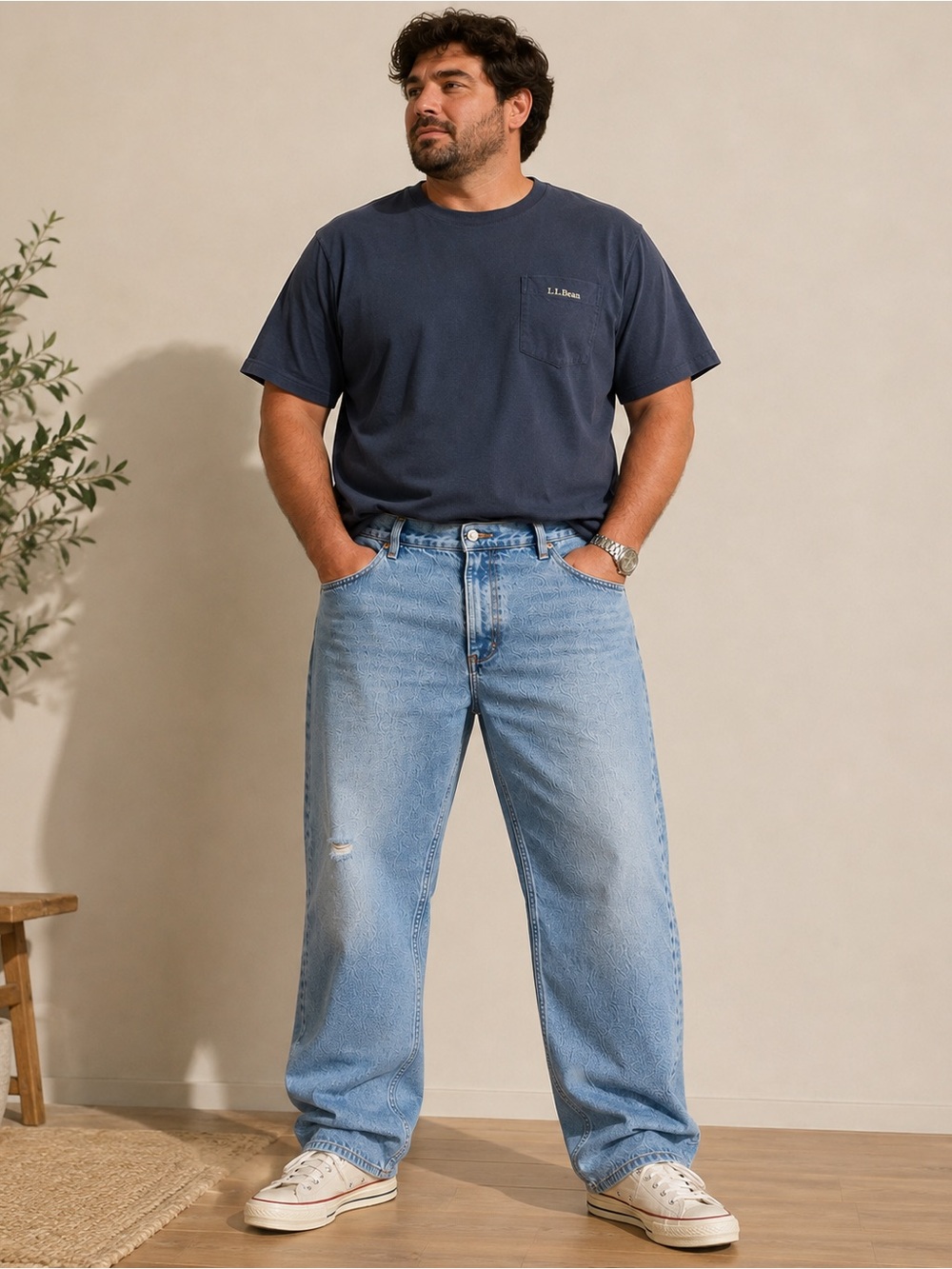 L.L.Bean Mens Large 37x29 Comfort Waist 100% Cotton Dad Jeans